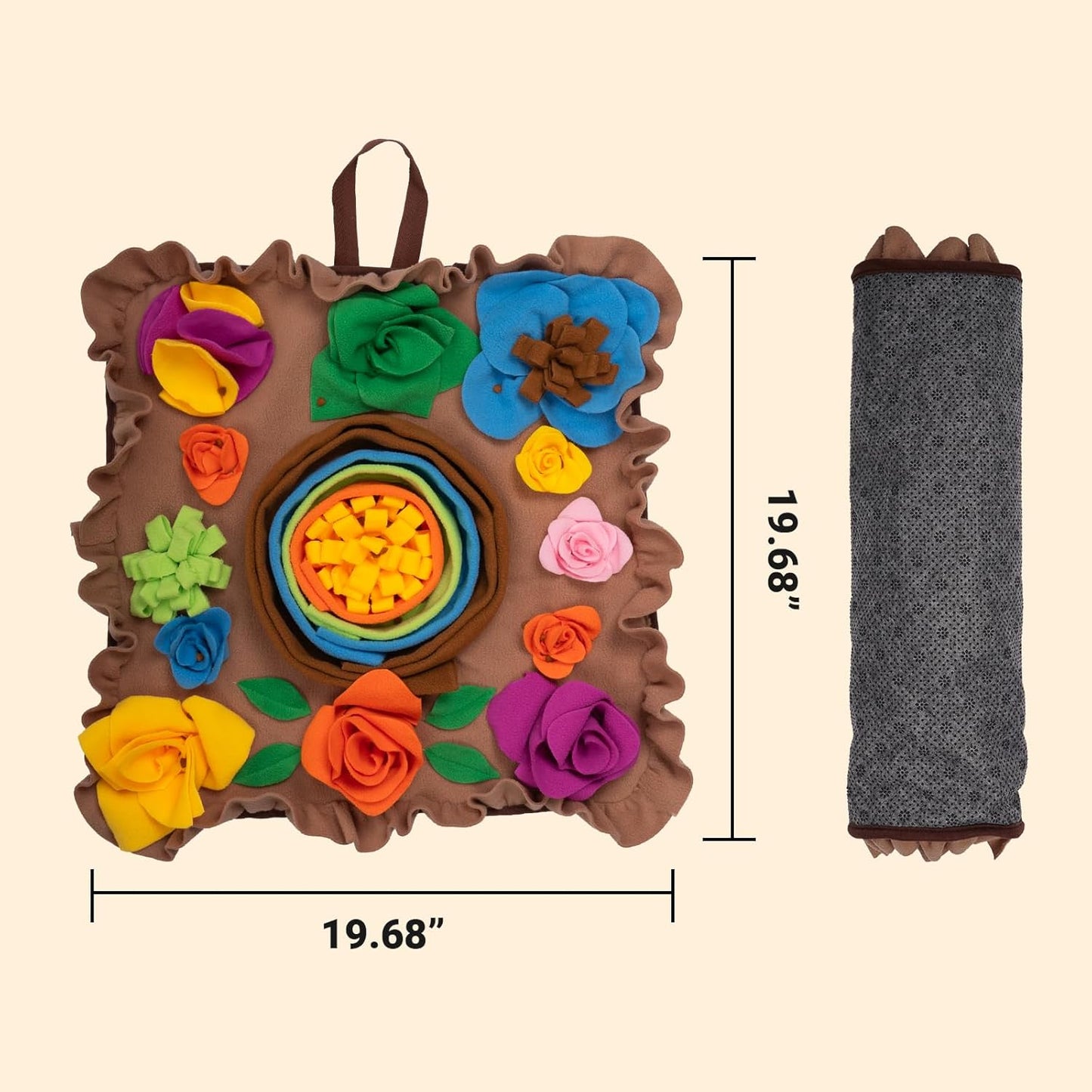 Snuffle Mat for Dogs - Dog Toy to Keep Them Busy Non-Slip Slow Eating Dog Food Mat - Lick Mat for Dogs Encourages Natural Foraging Skills Reduces Anxiety & Boredom Hand and Machine Washable