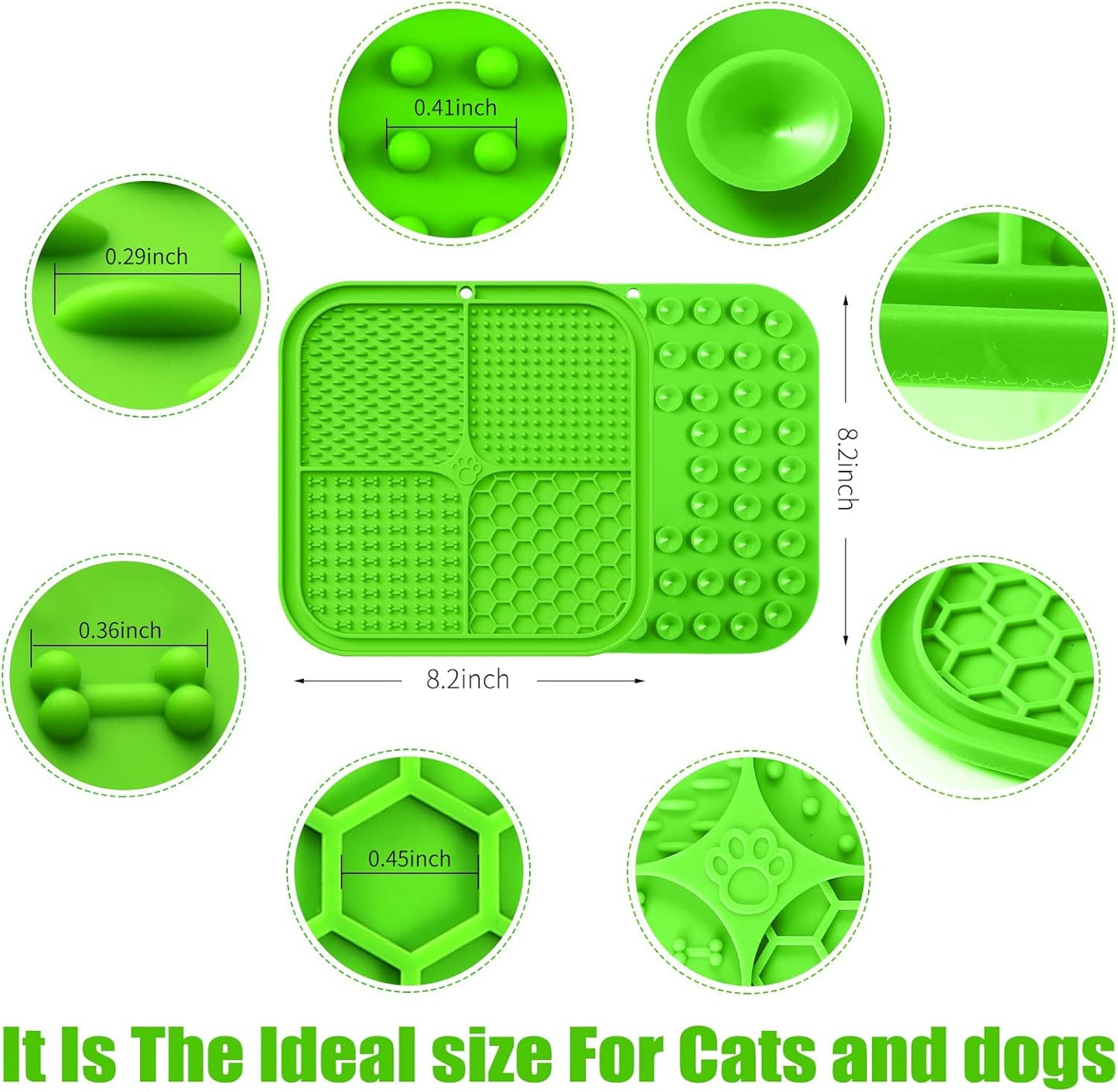 Lick Mat for Dogs, Premium Lick Pad with Suction Cups for Dog Anxiety Relief, Slow Feeder Dog Bowls, Bathing, Grooming and Training (Green, 1pack)