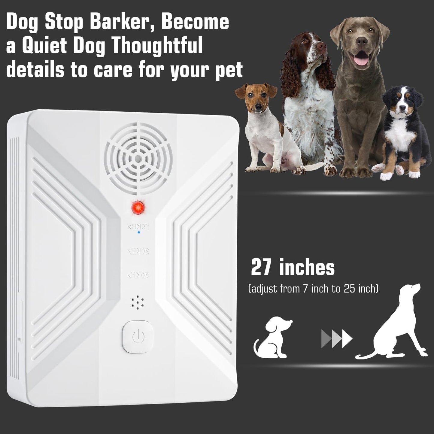 Anti Barking Devices, Anti Barking Device for Dogs Long Range 50ft, Barking Control Devices for Dog Training in Outdoor, 3 Modes Ultrasonic Bark Box, Dog Bark Deterrent Devices, Dog Barking Silencer