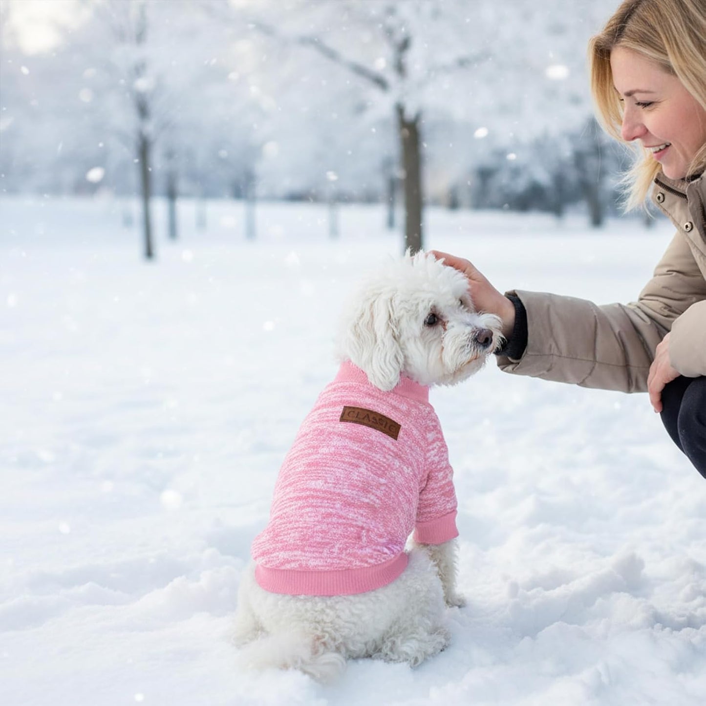 hoyuwak 2 PCS Dog Sweaters for Small Dogs Warm Winter Fall Knit Puppy Sweater Pet Girl Thick Clothes for Chihuahua Yorkie