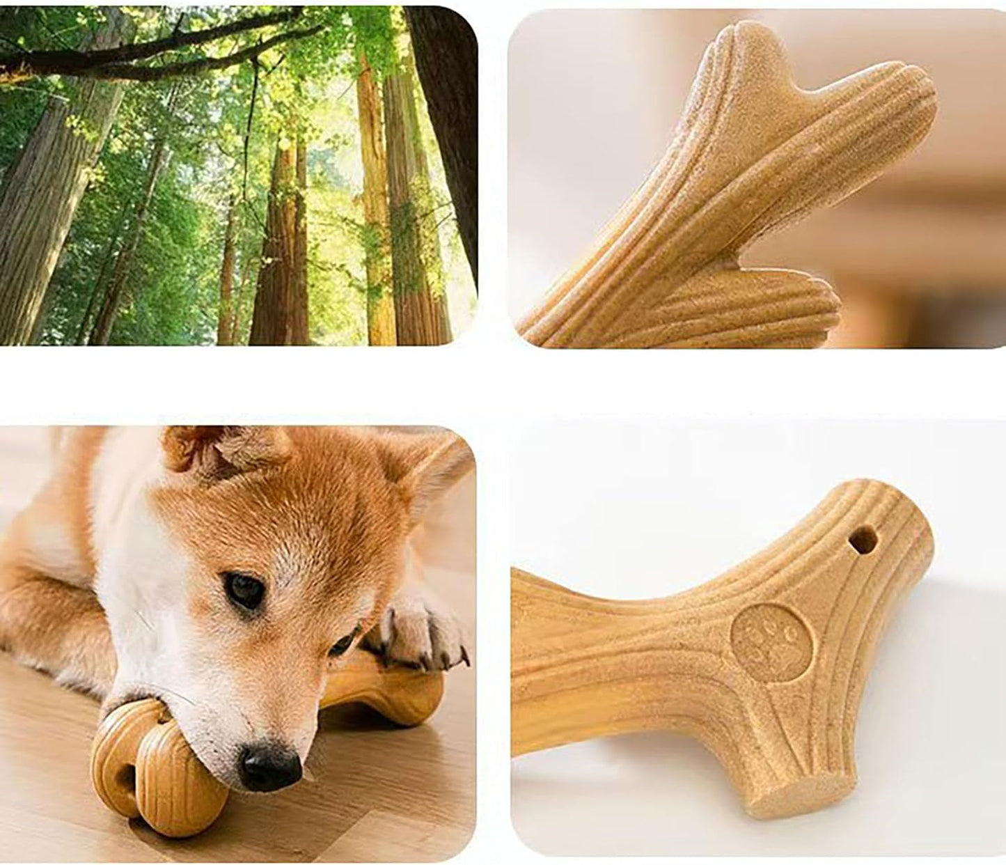 YIKANGHENG Dog Teeth Grinding Toy, 2 Pcs 5.2 Inch High Strength Modified Polymer Pine Wood Health for Interactiving and Teasing Dog (Small)