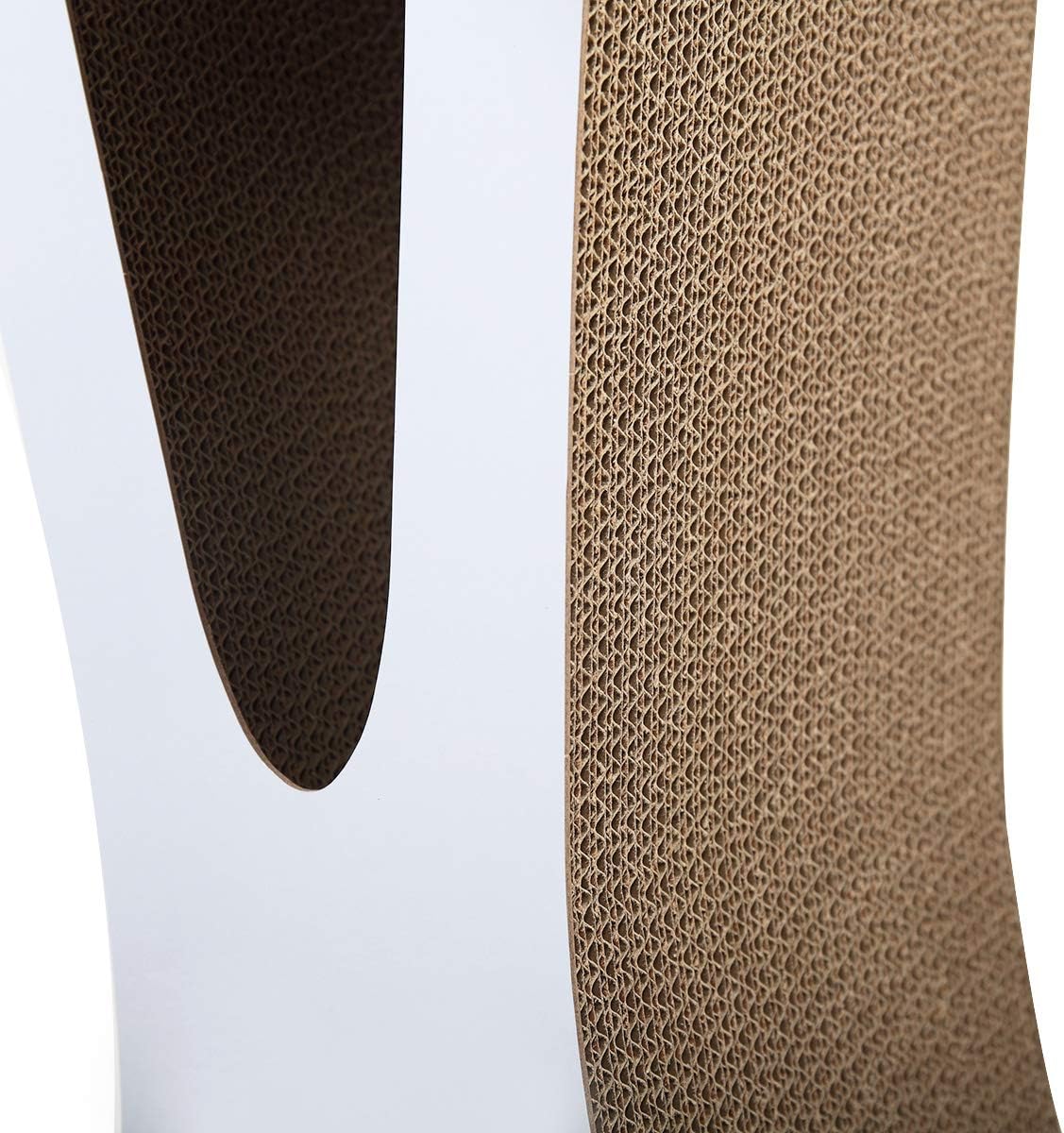 GREAZ Interactive Cat Scratcher Lounge with Catnip, Durable Cardboard Design, Natural Wood Color, Play and Rest