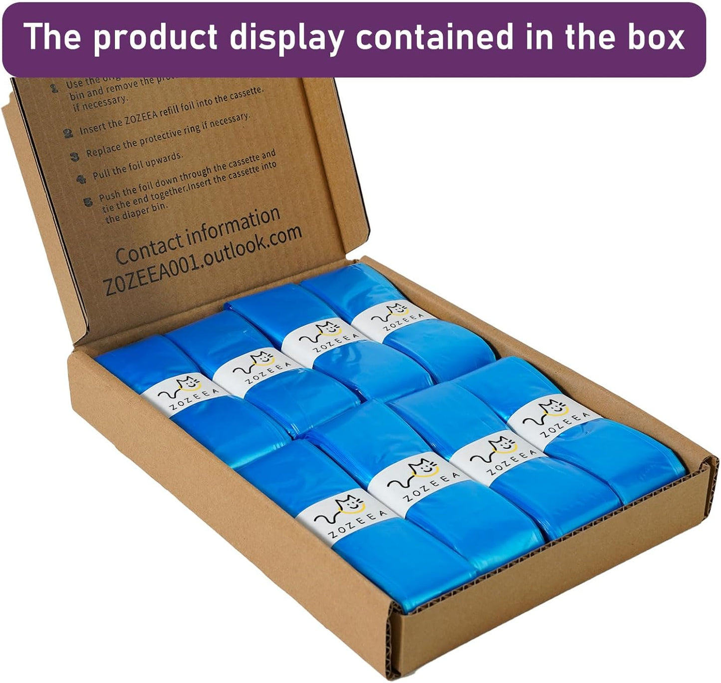 8 Pack Cat Litter Refill Bags Compatible with Litter Genie XL+/XL/Plus/Standard/Style/Pet Pail, Extra 80% Length 32 Months Use Time, Super Odor Control Litter Refills