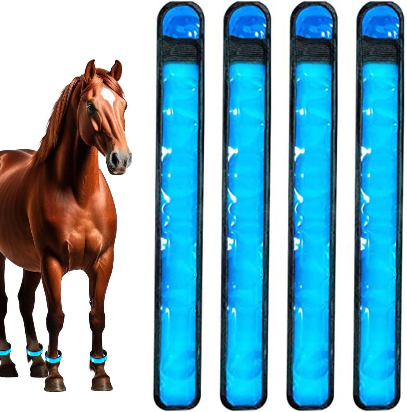 Horse Straps - Reflective Ankle Bands for Riding Safety | 4 Piece LED Horse Leg Wraps with Adjustable Fit, High Visibility & Comfortable Design for Night Riding, Parades, Farm Work, Ranch