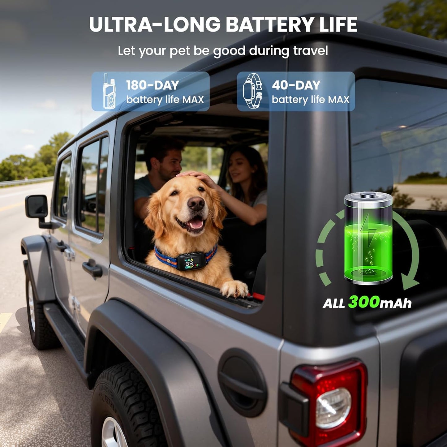 2-in-1 Dog Shock Collar and Bark Collar with Remote Control, Dog Training Collar Remote 3300FT, IP67 Waterproof, Dog Shock Collar for Large Medium Small Size Dog, Dog Bark Collar with Flashing Light