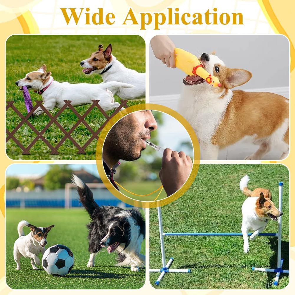 4 Pack Dog Whistle to Stop Barking Neighbors Dog with Lanyard Adjustable Ultrasonic Silent Dogs Recall Whistles(Black and White)