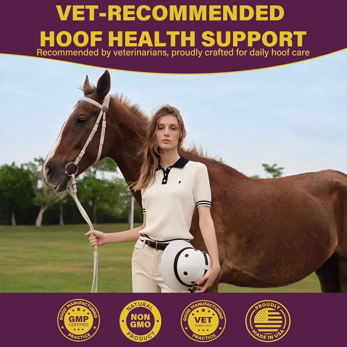 Hoof Supplements for Horses, Horse Supplies, Strengthener with MSM, Horse Health - Supports Strong Hooves and Optimal Growth,Keep Hoof Healthy-150 Chews