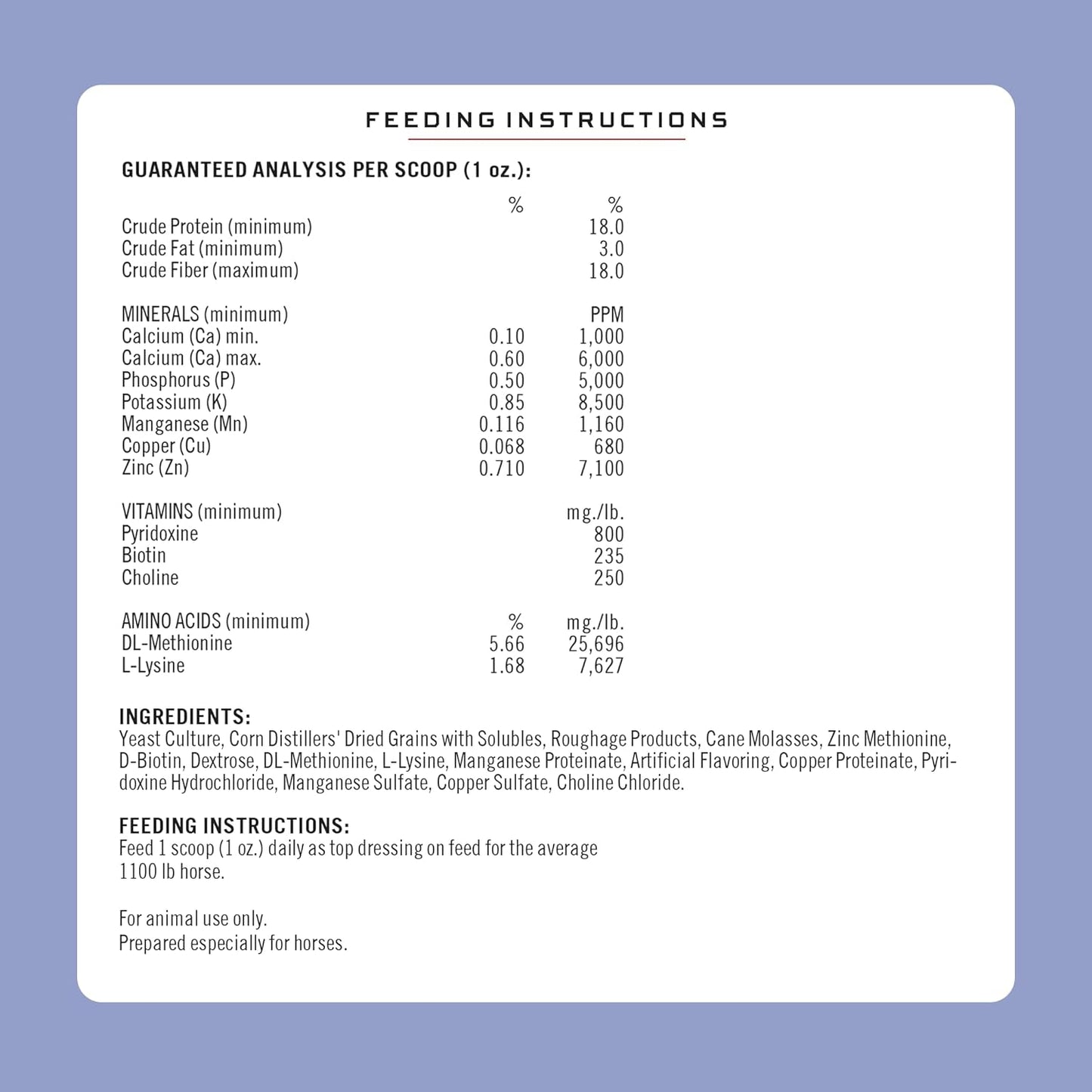 Formula 707 Hoof Health Equine Supplement 5 lb Bag - 80 Servings – Biotin, Amino Acids, and Minerals to Improve and Support Healthy Horse Hooves