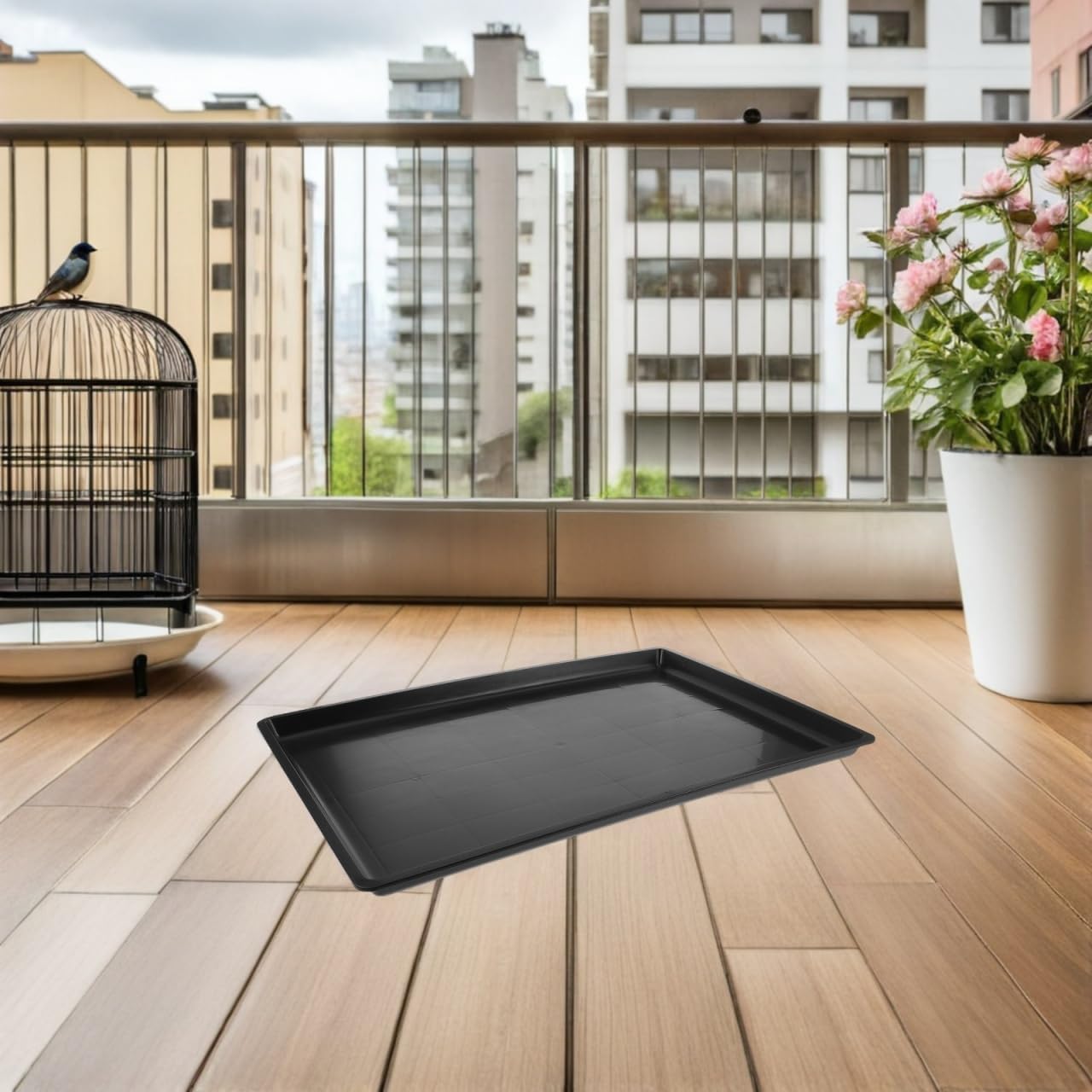 Replacement Dog Crate Pan Thick Plastic Cage Bottom Tray Leakproof Pet Tray for Bird Cage Rabbit Litter Box Indoor Waste Management 19.5X13.4 Inch