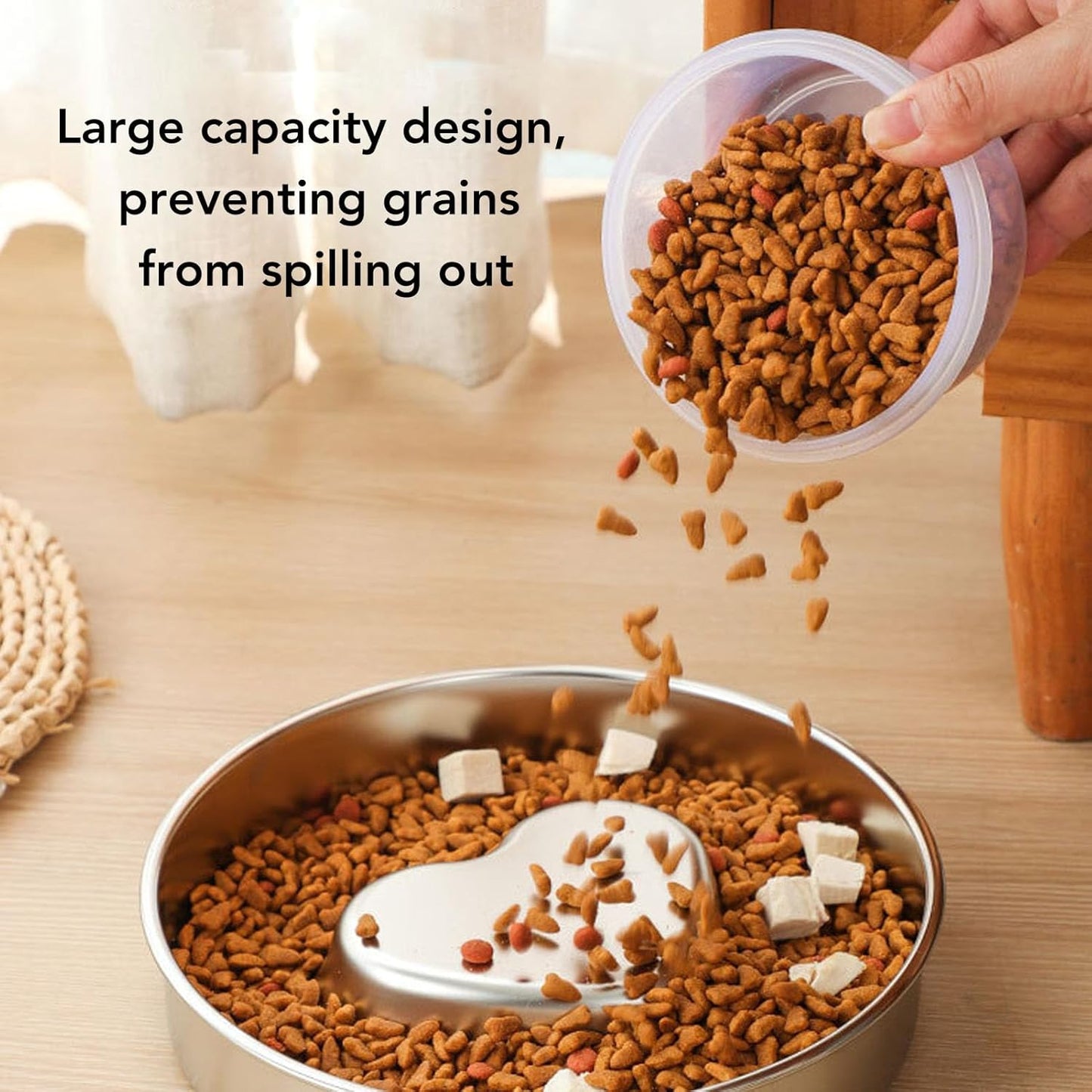 Pssopp Pet Slower Food Feeding Bowls, Stainless Steel Heart Shaped Maze Dog Feeder for Large Medium Small Breeds Pets Slow Down Eating