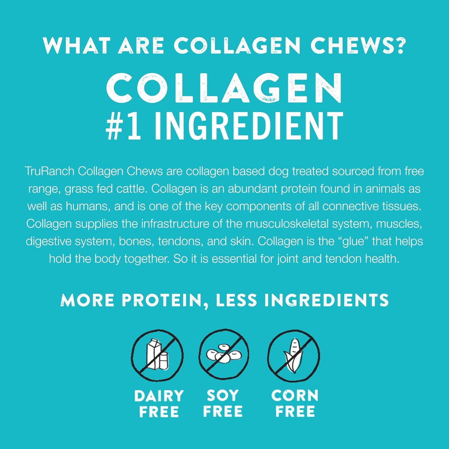 TRURANCH 5" BBQ Collagen Skewers - Collagen Dog Chews - Long Lasting Healthy Joint Support Dog Treat - Rawhide Alternative - Skin & Coat Health, 1 Bag, 15 Count