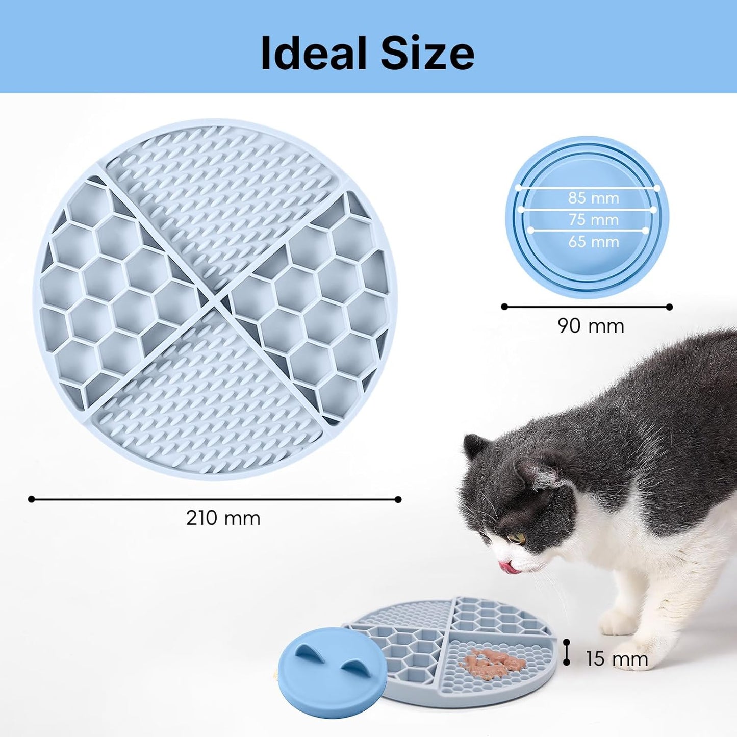 Pet Licking Mat Set with Suction Cups & Can Lid for Dogs and Cats, Food-Grade Silicone Slow Feeding Puzzle Toy, Non-Slip Dog Treat Mat for Anxiety & Boredom Relief (Mint Green)