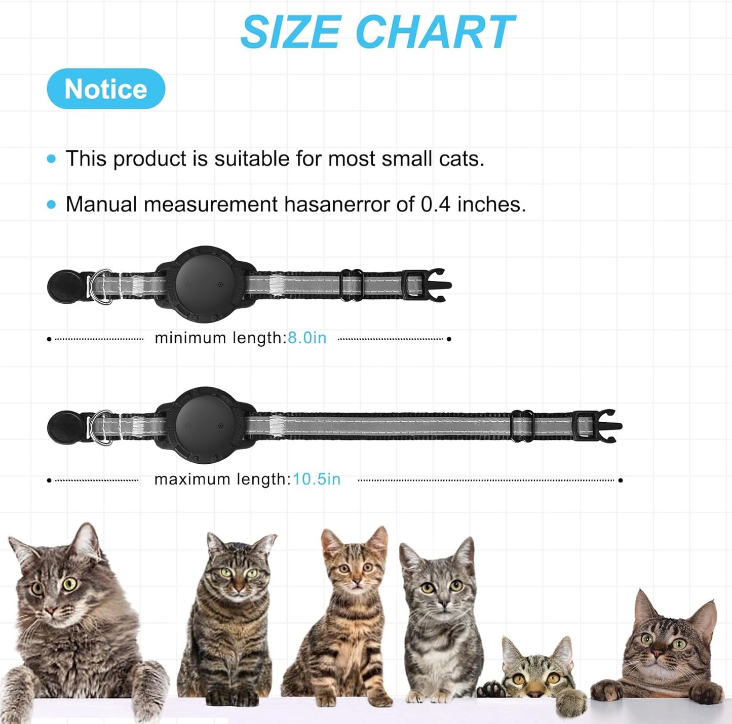 GPS Tracker for Cats, Mini GPS Cat Tracker, Smart Pet Activity Tracker, No Monthly Fee, Compatible with Apple Find My(iOS Only), Anti-Lost, Finder Tag for Vehicles, Pets, Kids, Items Gift (1 Pack)