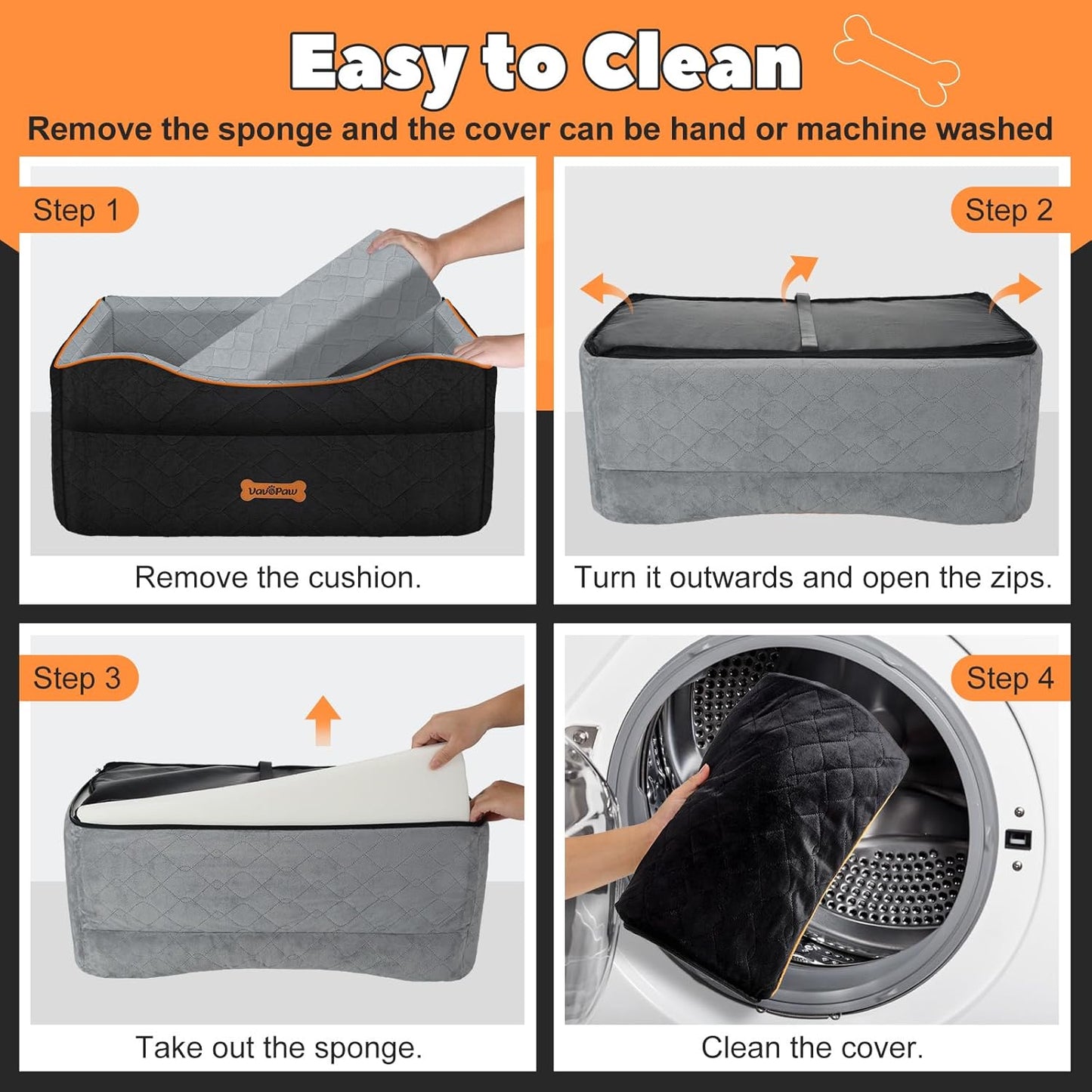 Dog Car Seat for Medium Dog, Dogs Booster Seat Under 50Lbs or 2 Small Dogs Washable, Pet Car Seats with 2 Safety Leashes, Pets Sofa Bed Cushion Add Thick Sponge, Pet Cars Carrier for Travel