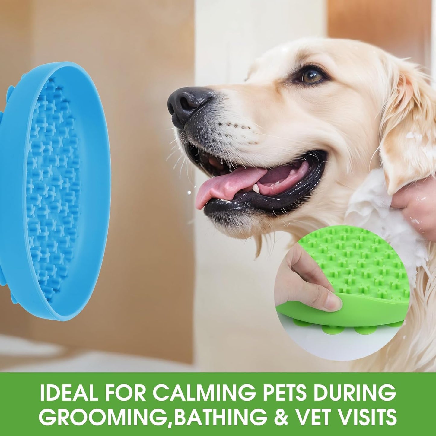 2 Pack Dog Slow Bowls, 7.9 x 1.7 Inch Silicone Medium Dog Slow Feeder Bowl Anxiety Relief Feeder Dogs Lick Mat, Non-Slip Licking Bowl Enrichment Toys, BPA Free, Dishwasher Safe