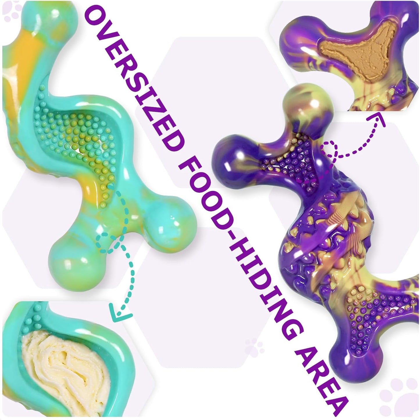 Dog Toys for Aggressive Chewers: 2 Pack Tough Dog Toy for Medium & Large Dogs Weighing 20-70 lbs, Indestructible Dog Chew Toys, Long-Lasting Dog Bones for Large Breed, Keeps Them Busy