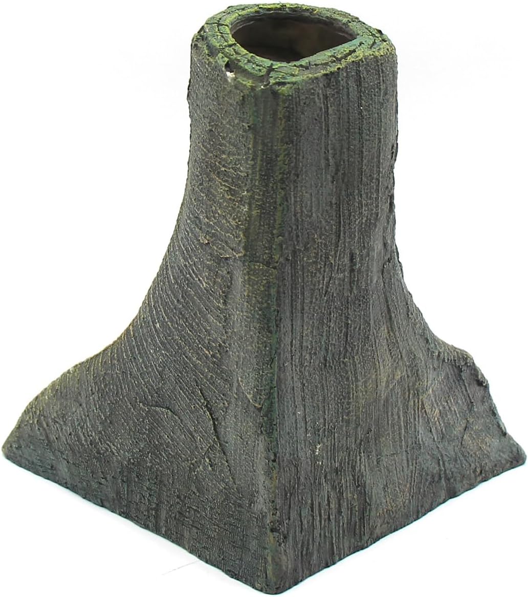 Aquarium Decor Corner Tree Stump Trunk Hollow Betta Cichlid Cave Rocks, Reptile Tank Accessories Climing Ramp for Reptiles, Amphibians, Leopard Gecko, Snake, Lizard, Frogs, Fish