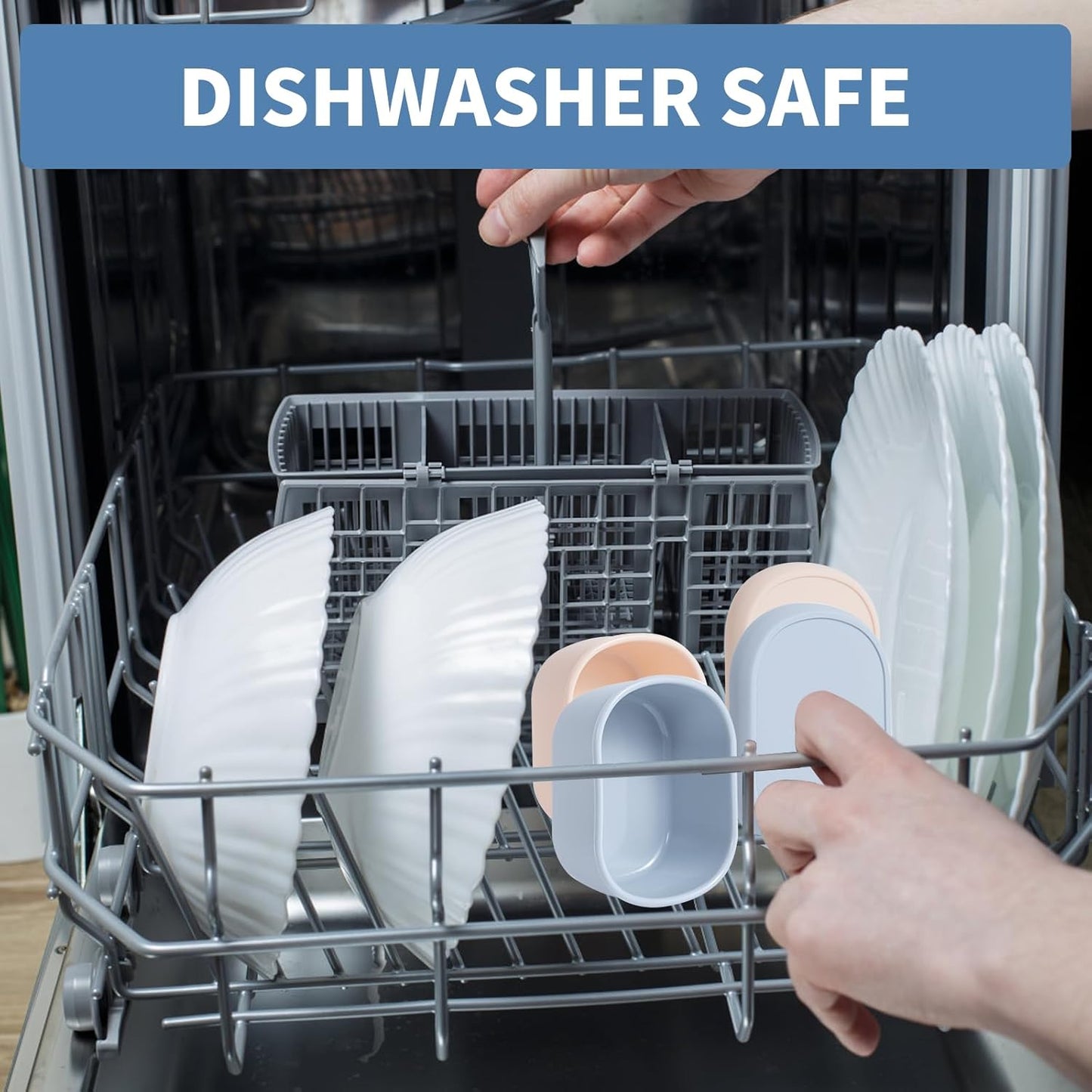 SLSON Canned Cat Food Storage Container for 3oz Cat Cans, 2Pack Silicone Airtight Can Cover Pet Food Sealer Reusable Sealing Box for 2.56''/65mm Can Keep Food Fresh