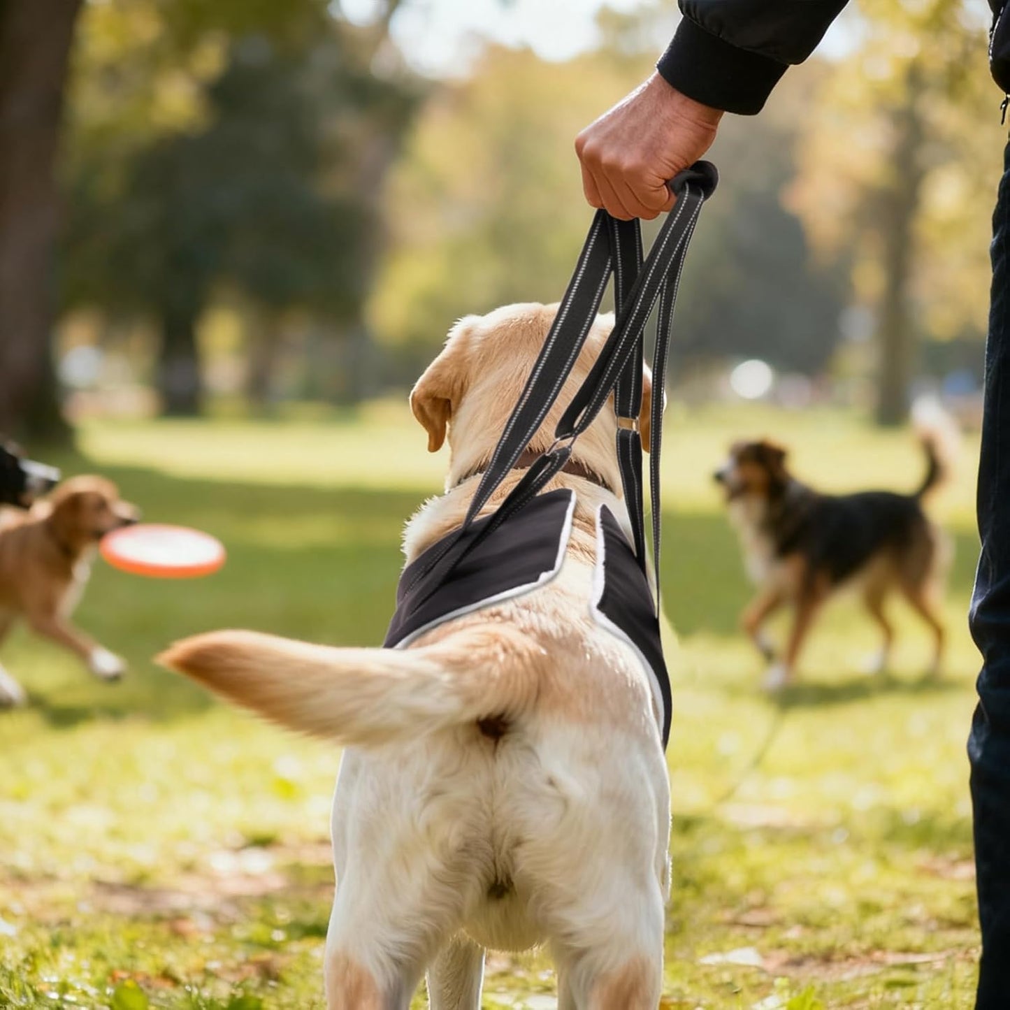 Adjustable Dog Lift Harness for Dog Sling Carrier with Handle Soft Rehab Support Sling for Weak Rear Legs Ideal for Seniors, Injured, and Post ACL Surgery Recovery(M)