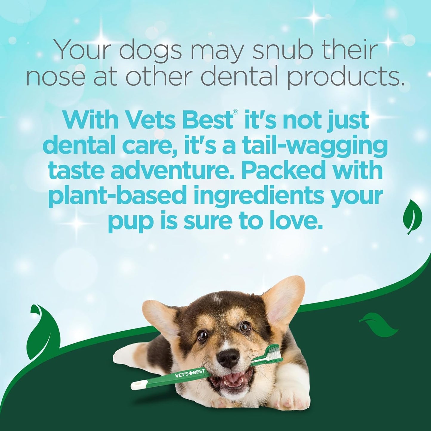 Vet's Best Dog Toothbrush - Easy Teeth Cleaning for Dog Dental Care, Perfect for Dogs and Cats - Comes With 10 Soft Finger Brushes Per Pack