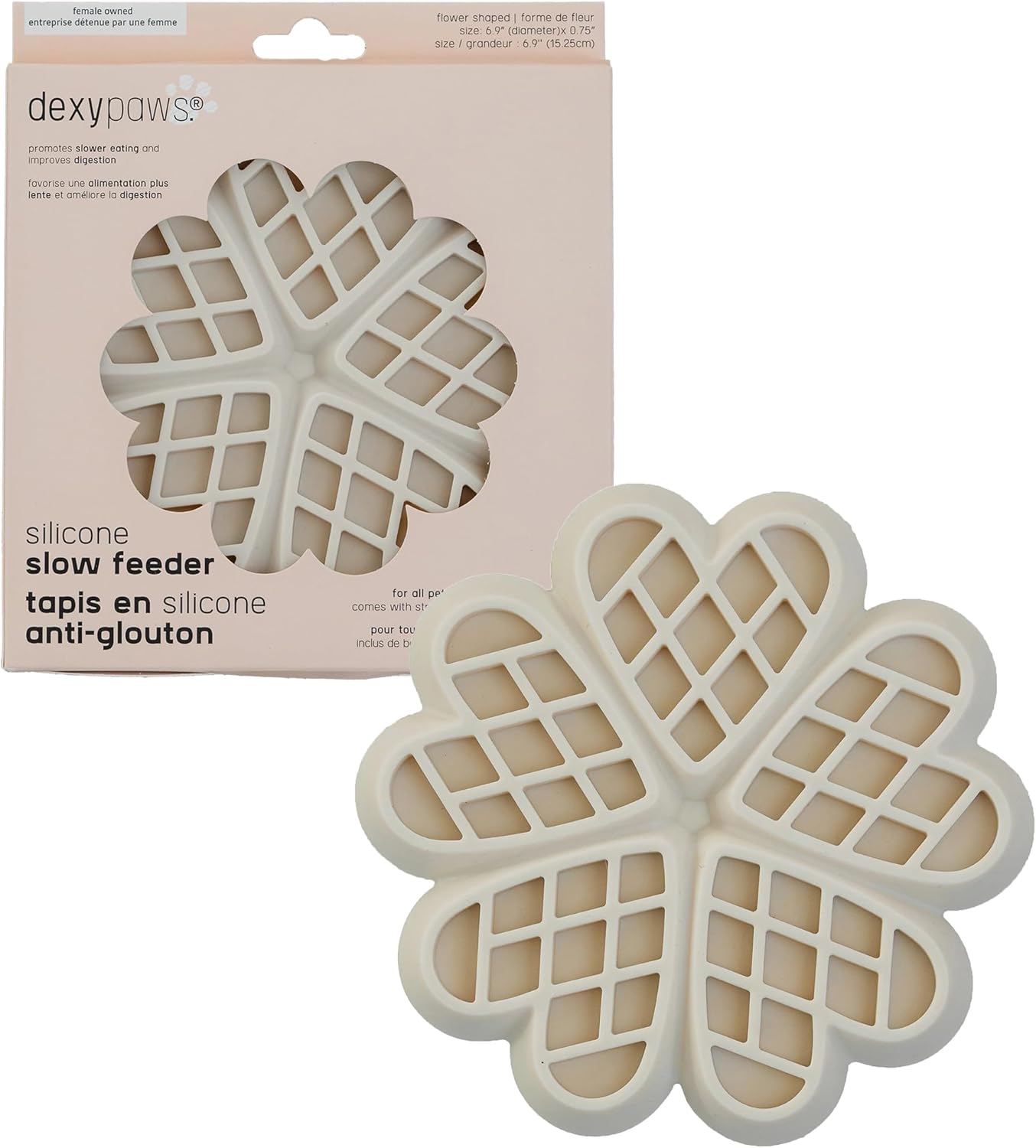 Hide & Seek Slow Feeder - Buttercream - Dog & Pet, Meal & Treat Feeding Accessory, Fits in Most 8" Bowls, Suction Base, Food-Grade Silicone