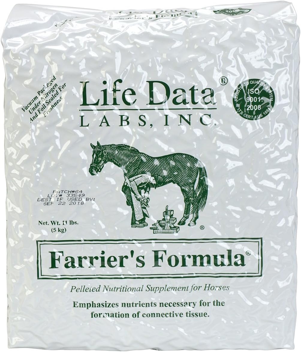Farrier's Formula Refill Bag, 11 lbs; Pelleted Hoof and Coat Supplement For Horses; Supplement Can Be Added As a Top Dressing On Regular Feed or Given Separately; 30 Days Supply