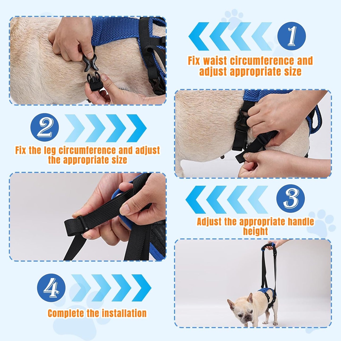 Dog Litf Harness, Dog Sling for Large Dogs Hind Leg Support, Hind Leg Support to Help Rehabilitate, for Elderly, Injured, Arthritic Dogs, L