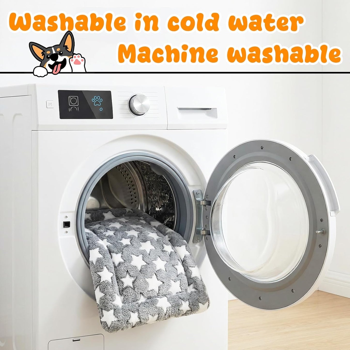 4 Pcs Dog Bed Mat Plush Orthopedic Outdoor Crate Mat with Non-Slip Bottom Washable Dog Cats Kennel Pad Reversible Crate Pads Soft Bed Crate-Pads for Crates, Travel, and Home(16 x 24 x 1.4 Inch,Gray)