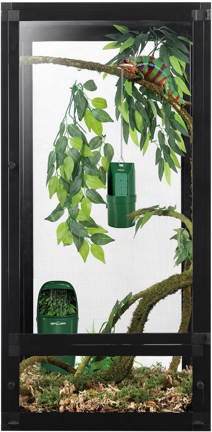 REPTIZOO Reptile Waterfall Automatic Reptile Drinking Fountain Water Dispenser, Chameleon Water Fountain Water Dripper for Bearded Dragon Iguana Frog Gecko