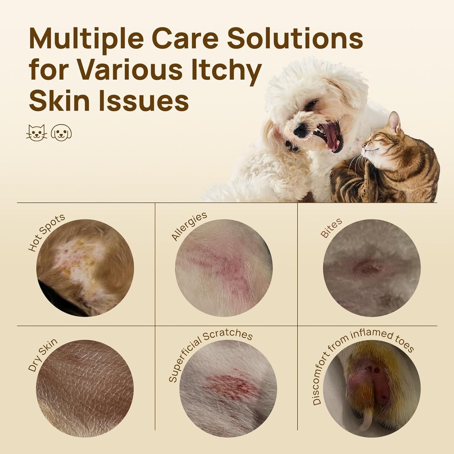 HICC PET Itch Relief Wipes, Hot Spot Treatment for Dogs & Cats