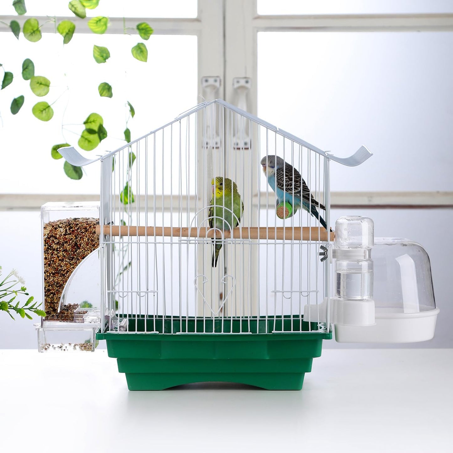 IBWell Automatic Bird Water Dispenser No Mess Parrot Feeder Automatic Bird Feeder Rabbit Watering System