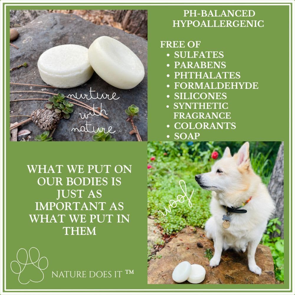 Soothing Shield Natural Pet Shampoo Bar for Dogs & Cats – Vet-Formulated for Itchy Skin Relief, Non-Toxic Flea & Tick Repellent – Soap-Free, Sulfate-Free – Lemongrass, Peppermint & Cedarwood – 3 oz