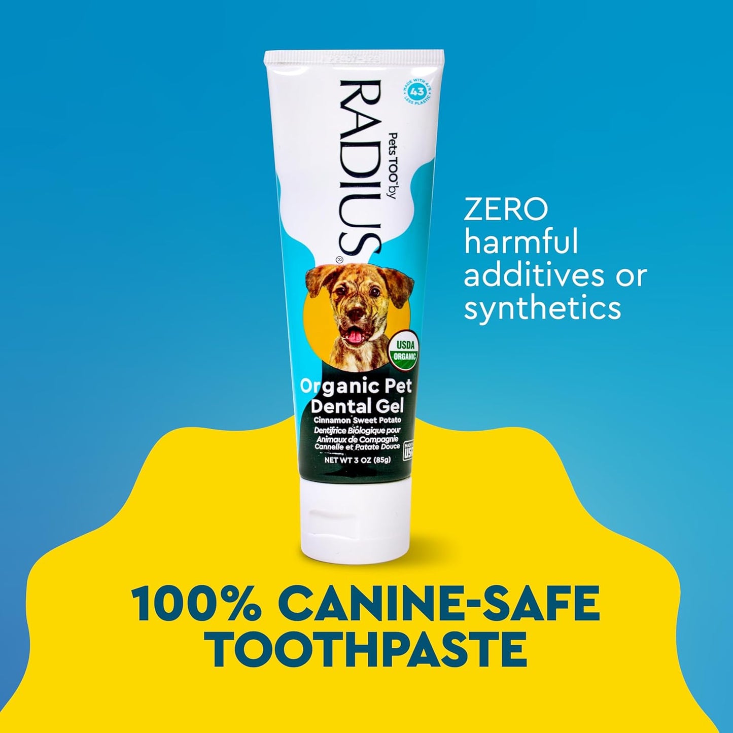RADIUS Canine Pet Toothpaste, Cinnamon Sweet Potato, 3 oz, Non-Toxic Toothpaste for Dogs, Designed to Clean Teeth, Help Prevent Tartar, & Remove Plaque, Xylitol Free, Pack of 2