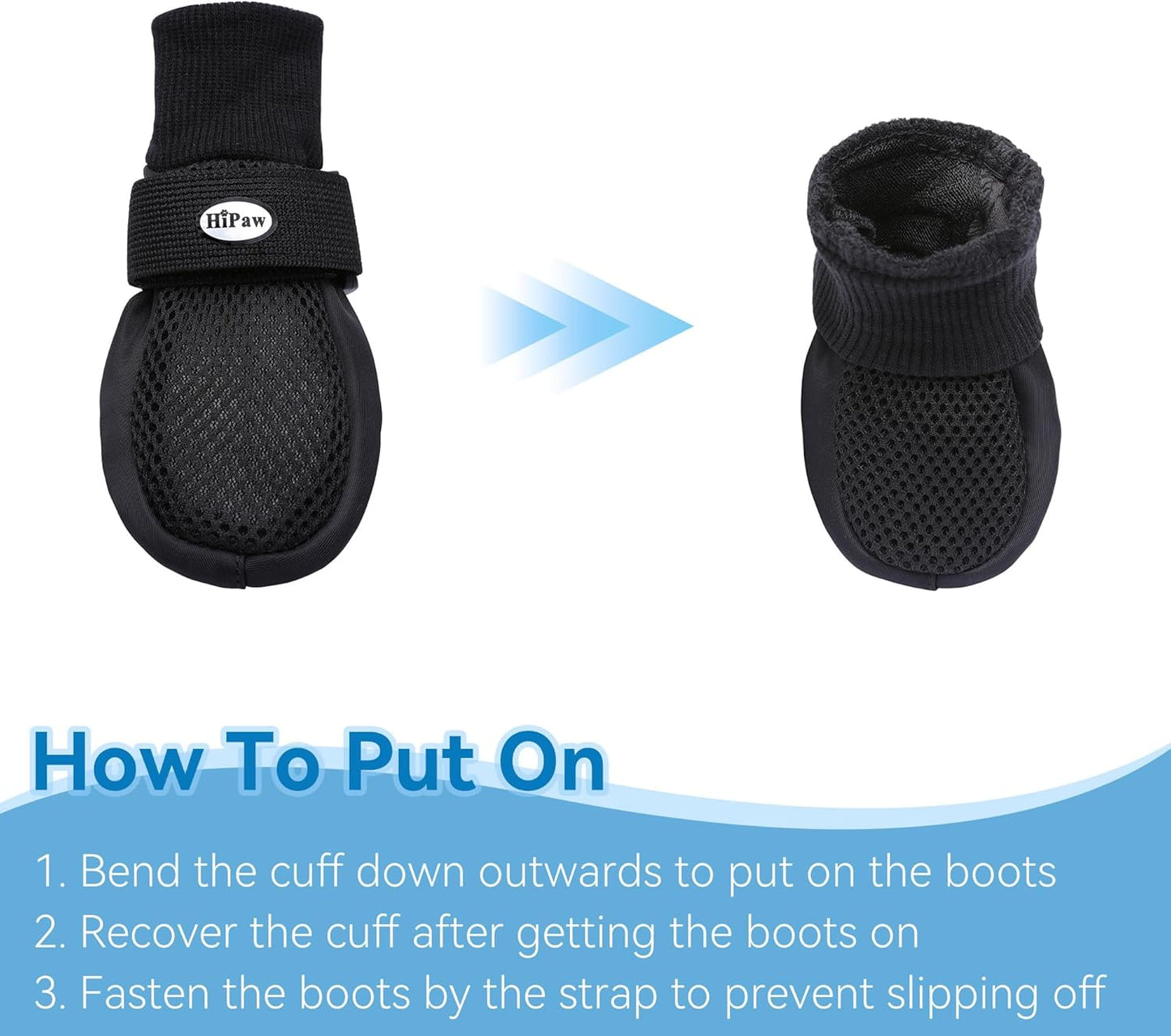 Hipaw Breathable Dog Shoes for Medium Large Dogs,Comfortable Dog Boots with Non-Slip Soles,Paw Protectors for Cold or Hot Pavement,Dog Booties for Hardwood Floors Daily Walking