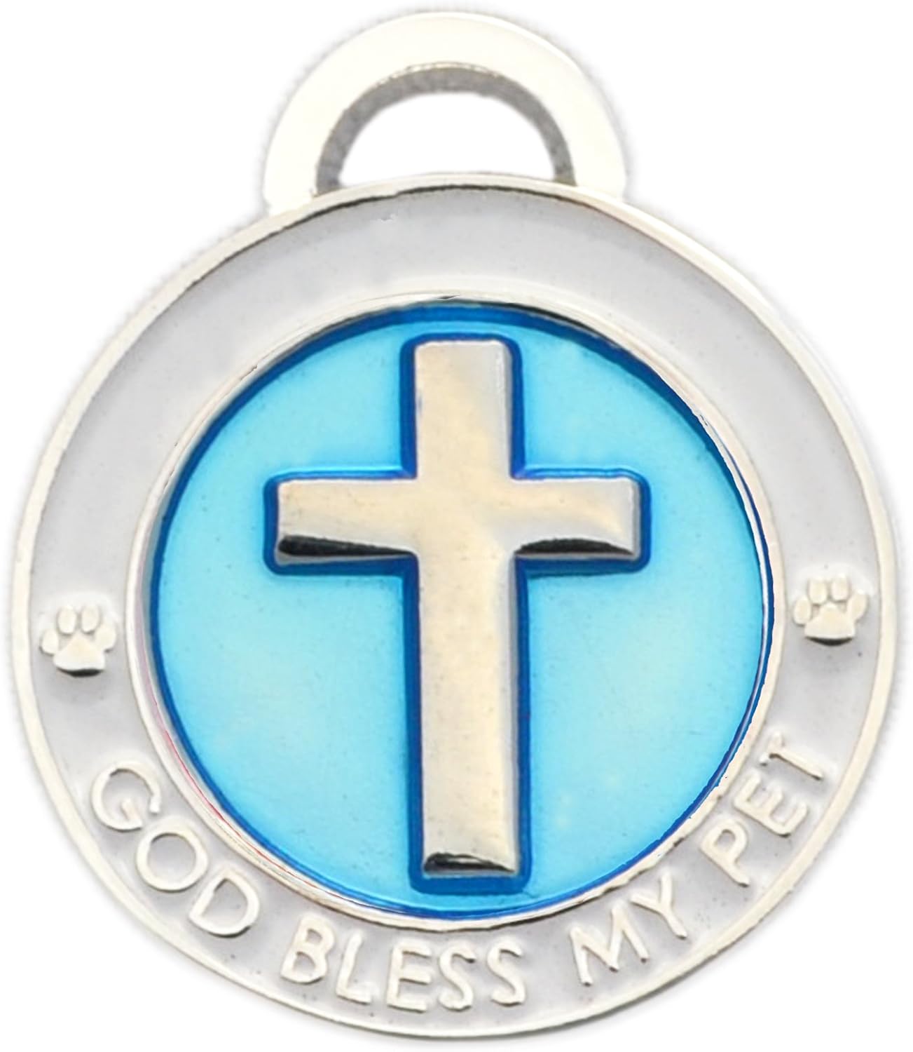 Pet Collar Charm, Cross, Small, Blue