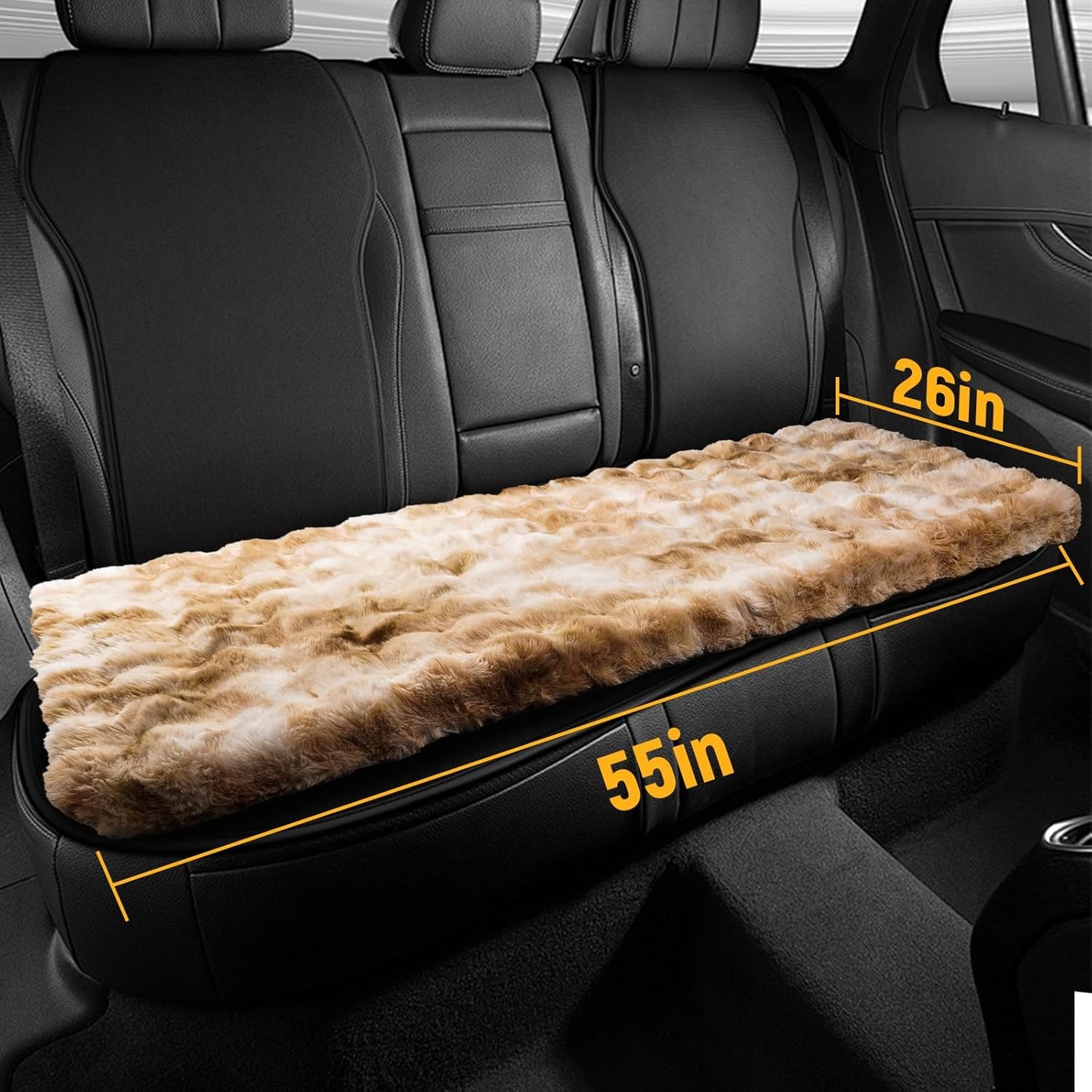 55" x 26" Dog Bed for Car Back Seat, Backseat Pet Bed with Upgraded Non-Slip Bottom, Dog Sleeping Mattress with Washable Removable Cover, Fit for Backseat Extenders, Sofa, Travel Friendly