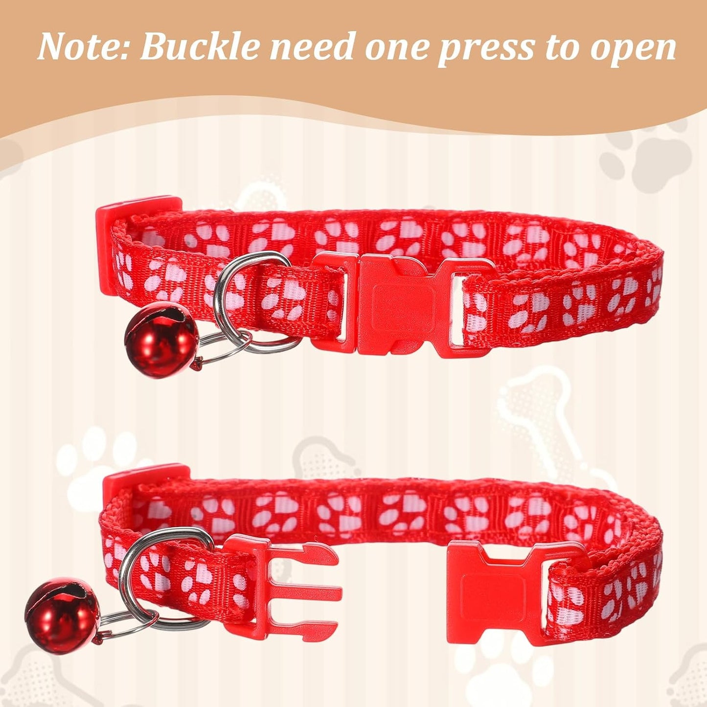 48 Pcs Dog Collar and Leash Set, Polypropylene Adjustable Puppy Collars for Small Pet Puppy Walking Training with Hook and Buckle, Litter Size(Multicolor,Paws Pattern)