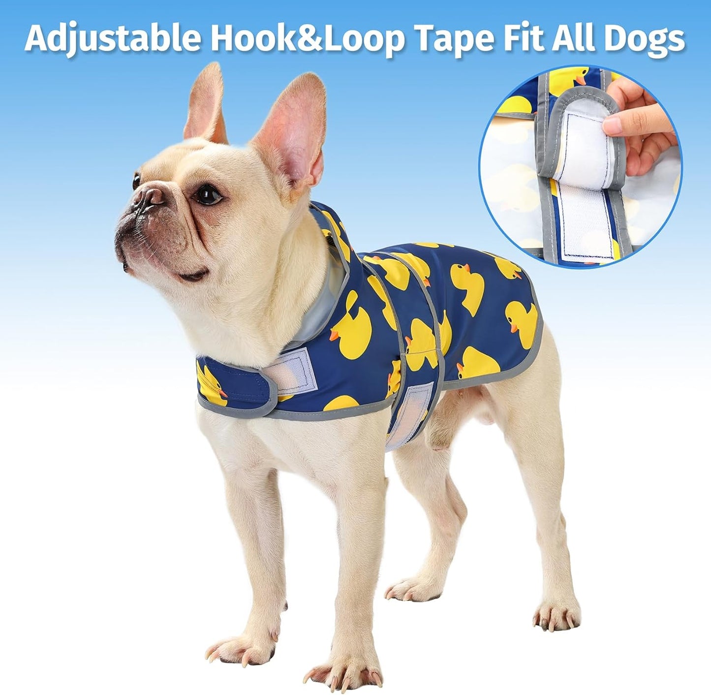 Dog Raincoat Hooded,Waterproof Rain Coat for Dogs with Adjustable Belly Strap,Reflective Strips, Lightweight Slicker Poncho Rain Jacket for Small Medium Large Dogs