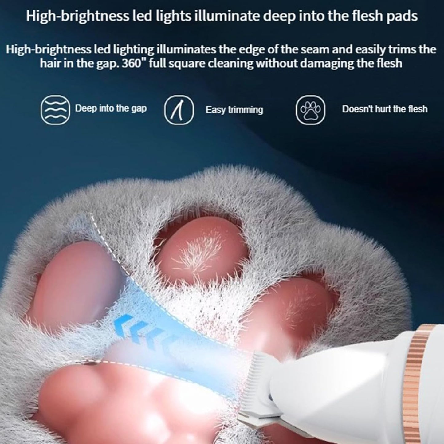 Dog Grooming Kit 2 In1, Electric Pet Clippers and Nail Grinder with LED Light, Rechargeable Paw Trimmers for Dog's Feet Device, Low Vibrations and Quiet Operations Design, Pet Supplies