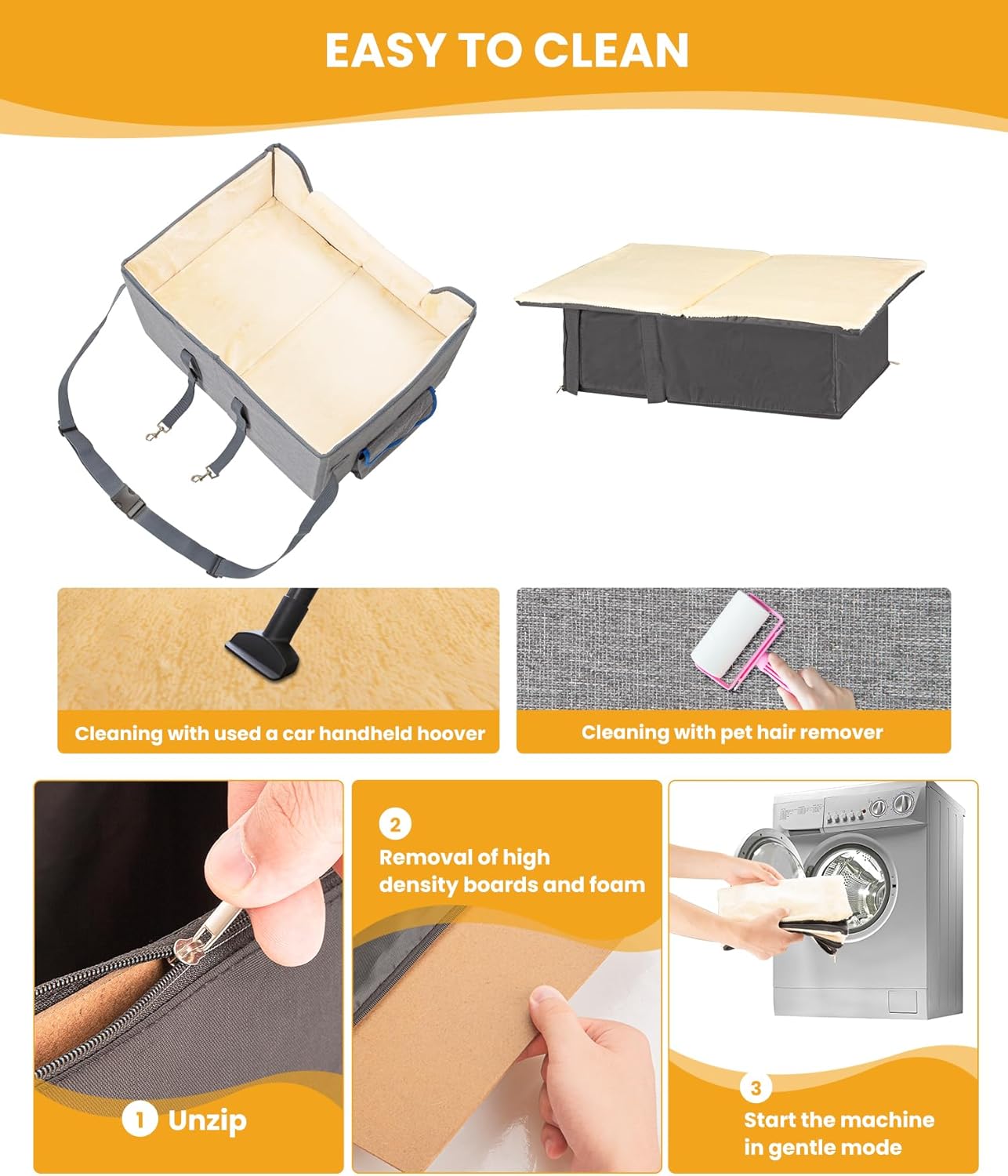 Dog Car Seat for Small Dogs, Elevated Dog Booster Seat Pet Travel Carrier Bed for Car with Adjustable Straps Pet Car Booster Seat for Small Dogs Cats