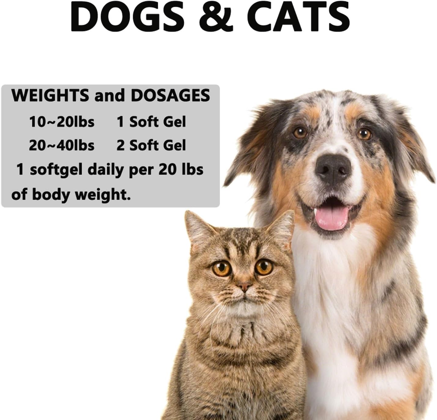 Triglyceride Omega for Dogs & Cats - Wild-Caught Fish Oil with EPA/DHA & Vitamins A,D3 | Tasteless Softgels for Skin, Coat & Whole-Body Vitality,100 Soft Gel
