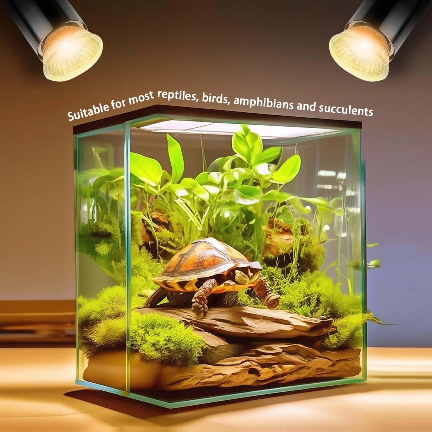 2-Pack 75W UVA Bulbs, Light Turtle Heat Lamp for Reptiles and Amphibian Tanks, Terrariums and Cages, Fit E26 Heat Reptile Lamp,Works with Various Lamp Fixtures,for Lizards, Snakes, Turtles