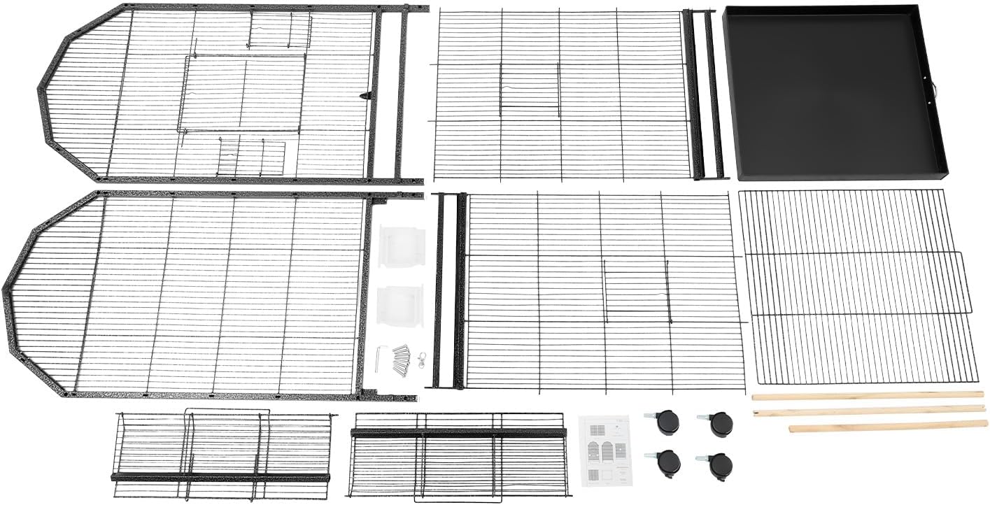 37-inch Iron Standing Parrot Parakeet Flight Bird Cage Bird Cage Birdcage with Rolling Stand for Small Parrot Sun Parakeet Green Cheek Lovebird Budgie Finch Canary