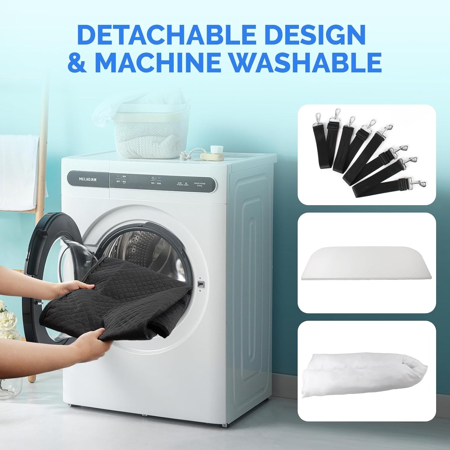 Large Dog Car Back Seat for 100lbs Dogs Pet Bed Car Seat Fully Detachable Washable Travel Safety with Storage Pocket Black