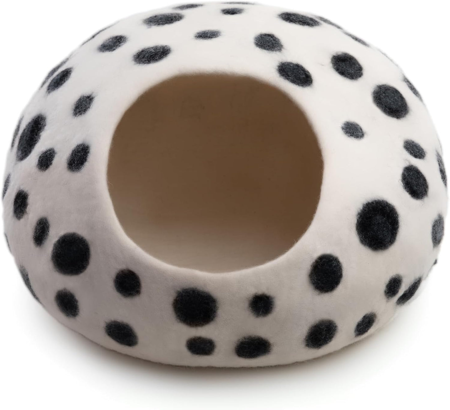 Luxurious Merino Wool Cat Cave Bed - Foldable Hideaway Pod for Indoor Cats - Premium Felt Kitten Beds - Covered Cat House for Ultimate Cozy Comfort by Woolygon