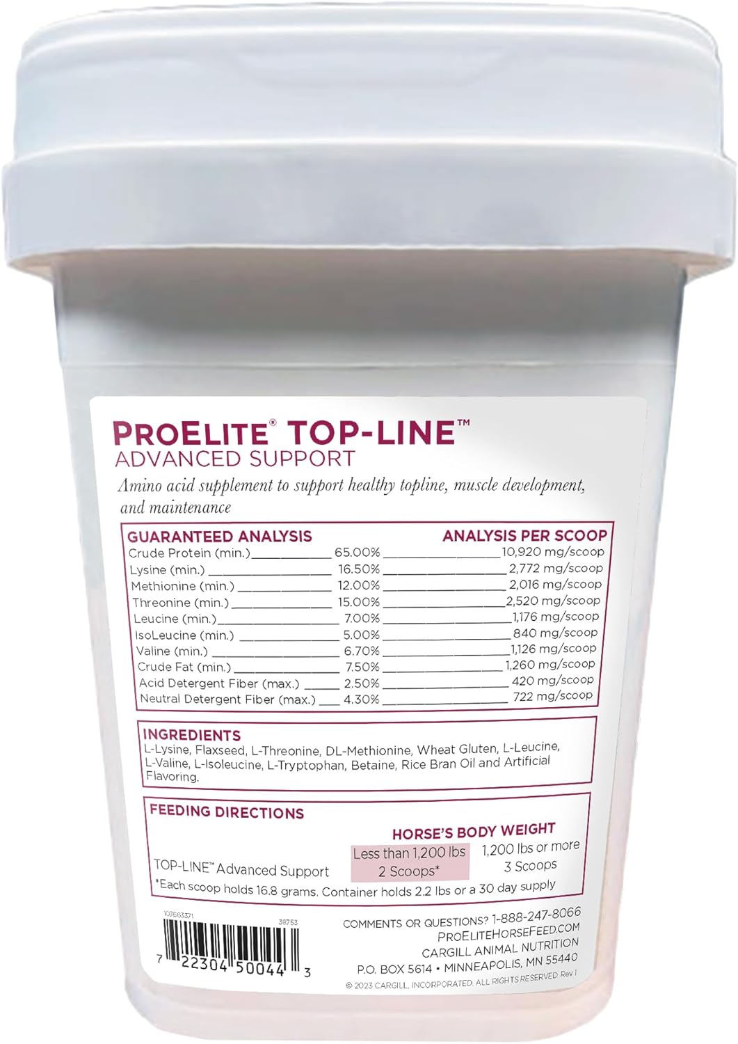 ProElite Topline Advanced Support, Topline Supplement for Horses, 2.2 lbs