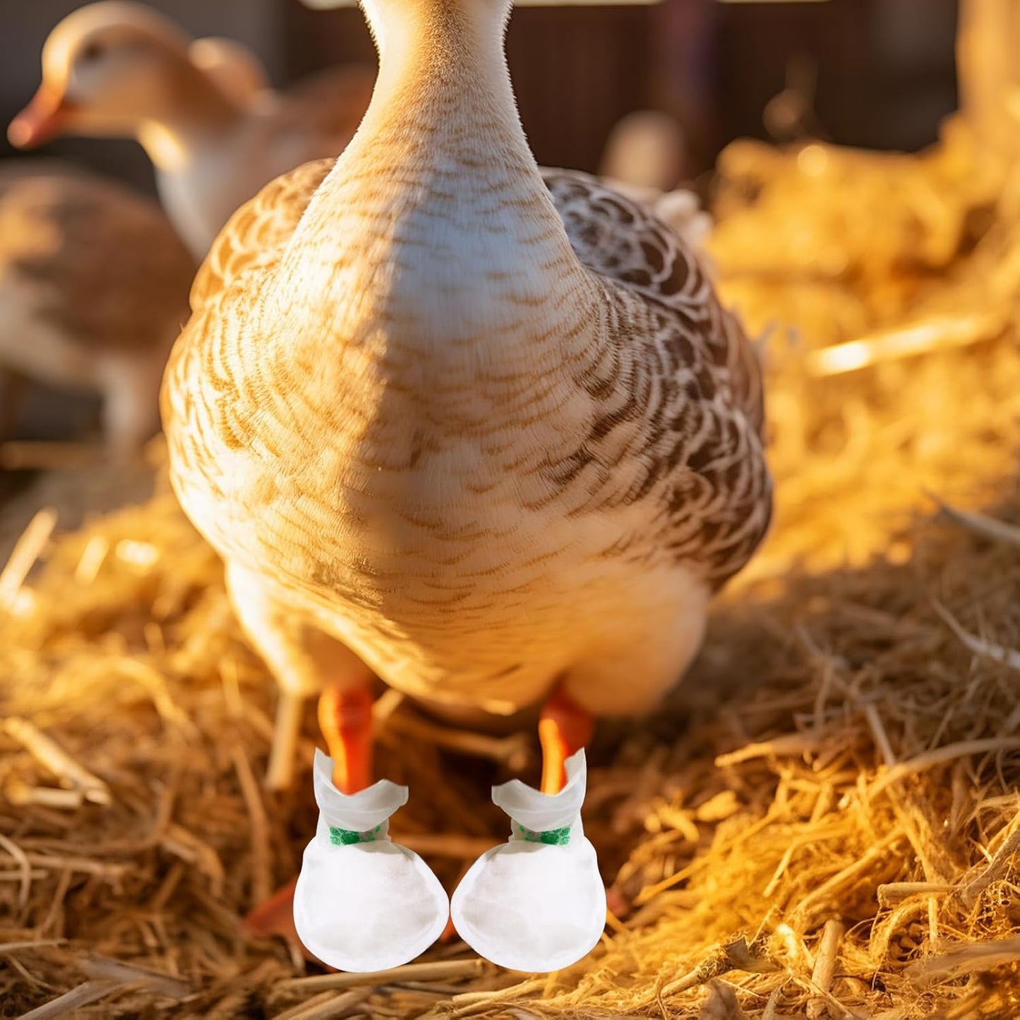 Disposable Boots for Real Duck Feet, Bumble Foot for Duck Supplies with Bandage, Large Size (Green, 20 PCS)