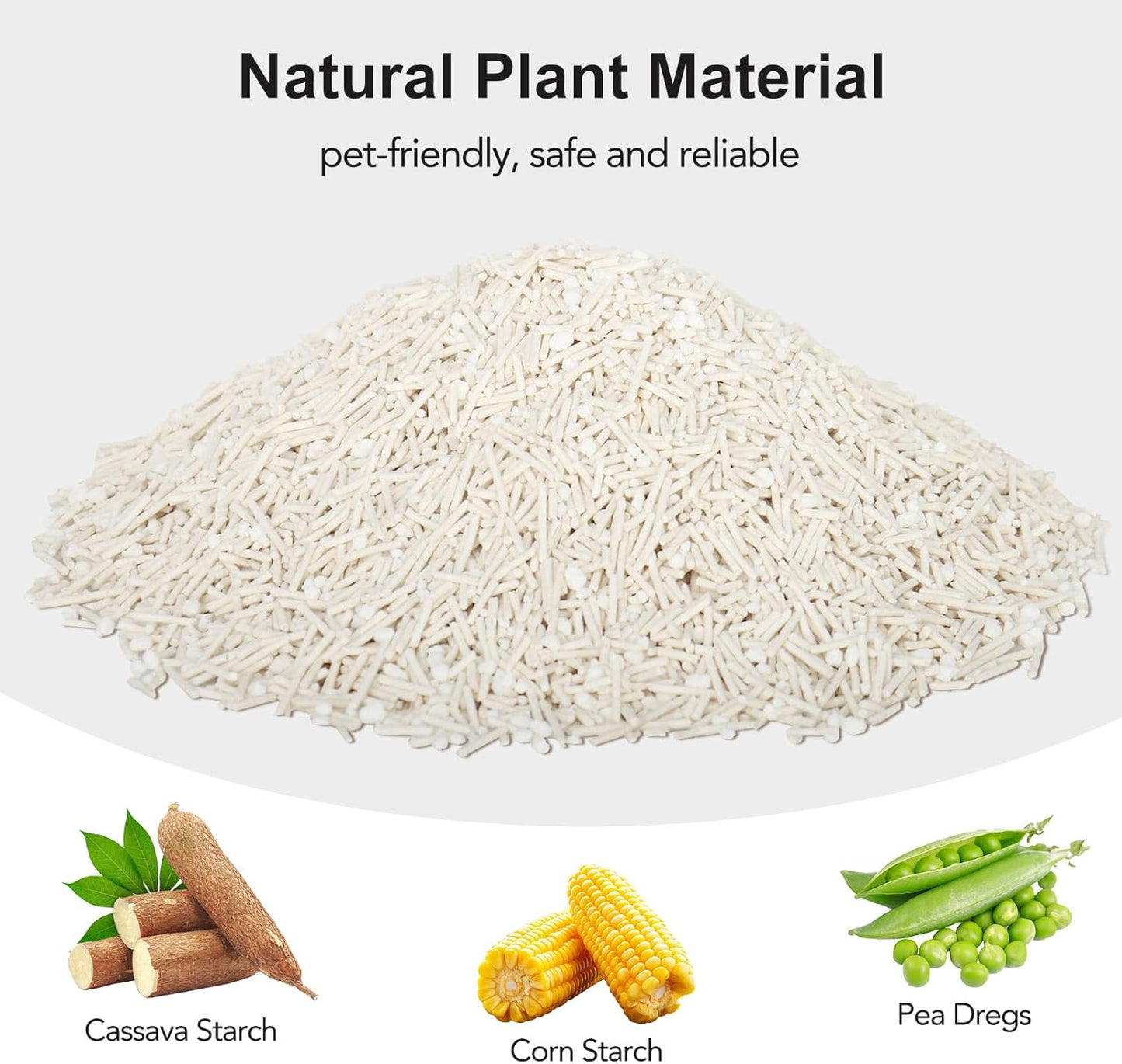 Non-Stick Ultra Clumping Cassava Tofu Cat Litter, Odor Control Low Tracking Kitty Litter Pellets, Plant-Base Natural Ingredients Cat-Litter, 9 lb X 4 Pack