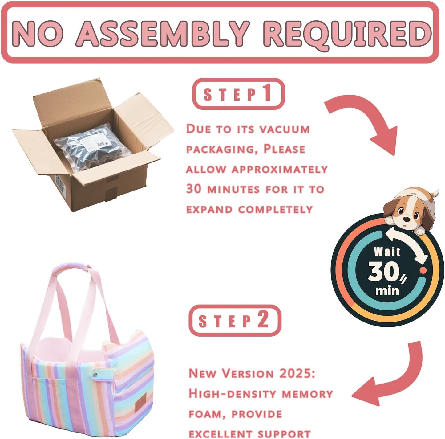 Cullaby Console Dog Seat | Anti-Collapse Armrest Booster for Small Dogs & Puppies - Secure Travel Carrier with Safety Clip-in Tether & Washable Cozy Cushion Pad - Up to 15 lbs