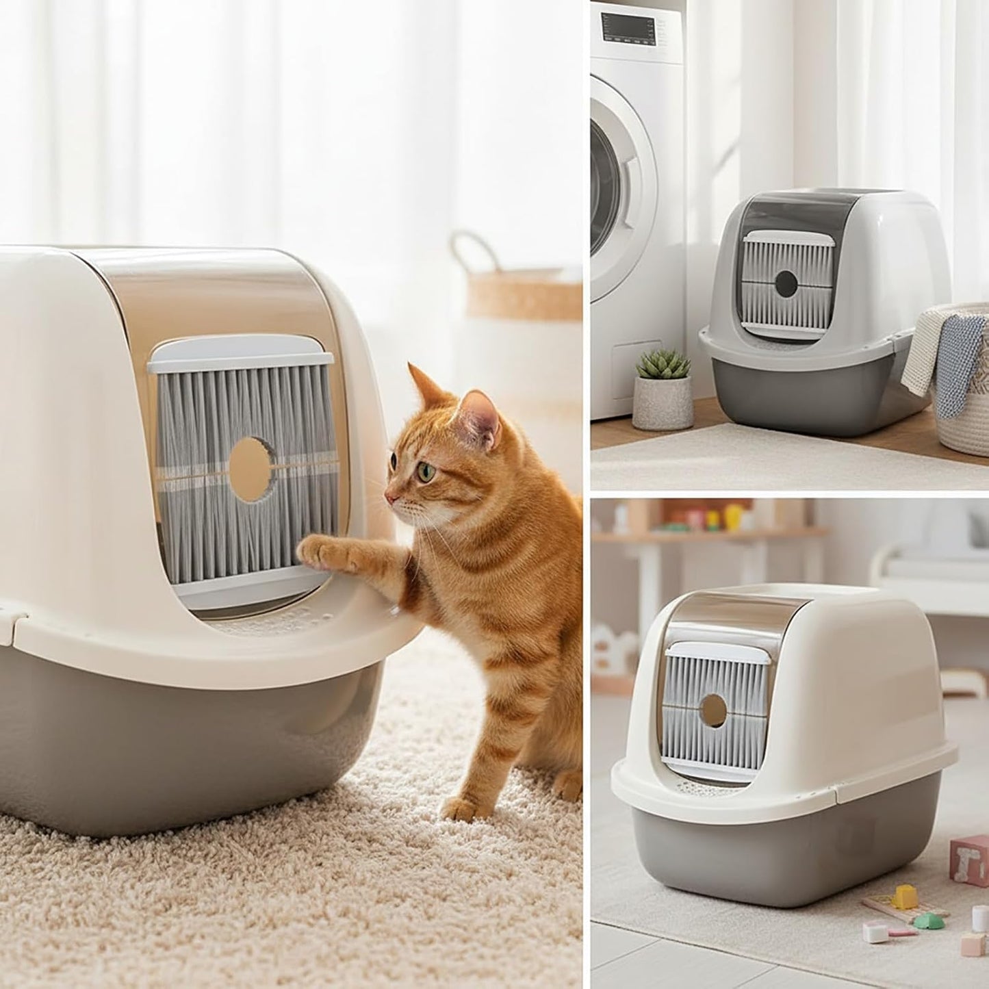 Cat Litter Box Door Brush Floating Hair Removal Cat Grooming Brushs For Shedding Convenient Universal Fur Brush Door tool